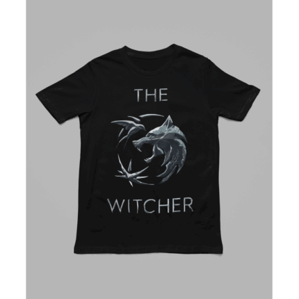 THE WITCHER TITLE LOGO+WOLF HEAD B T-Shirt